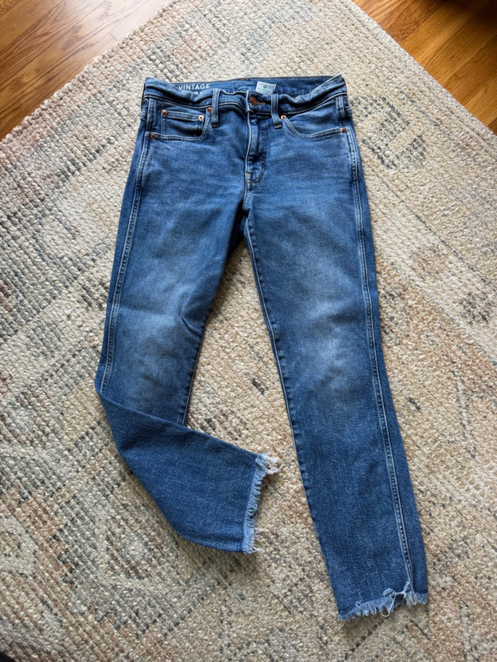 J.Crew Vintage Slim Straight Jeans in Medium Blue Denim